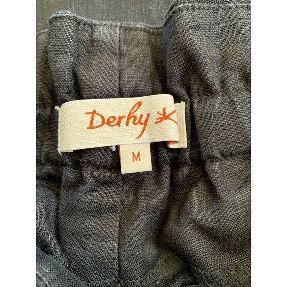 Rene Derhy Cropped Wide‎ Leg Linen Culottes Black Size M - Picture 7 of 12